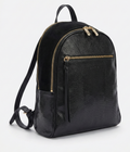 Parfois Black Faux-Snakeskin / Animal-Textured Backpack Lightly Used